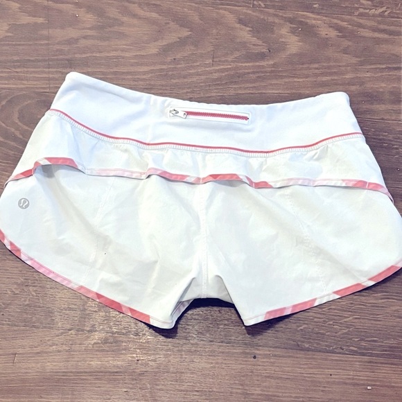 Lululemon Run Speed shorts white/passion Pink Sz 6 Lined Eternal Drawstring - Picture 8 of 10